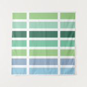 Grüne und blaue Streifen Wandteppich (Vorderseite (Horizontal))