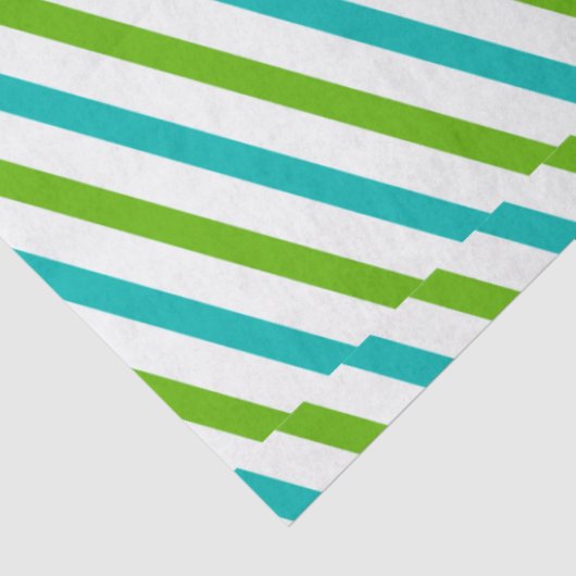 Grüne und blaue Streifen Weißes Weihnachtsfest Seidenpapier (Ausschnitt)