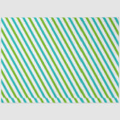 Grüne und blaue Streifen Weißes Weihnachtsfest Seidenpapier (Vorderseite)