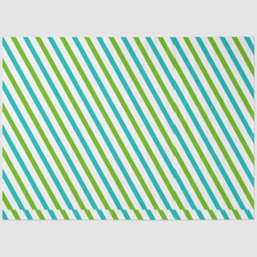 Grüne und blaue Streifen Weißes Weihnachtsfest Seidenpapier (Vorderseite)