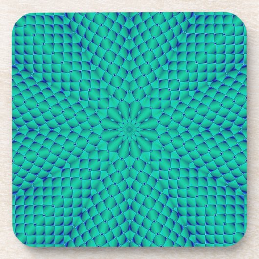 Grüne und blaue Waves Getränkeuntersetzer (Vorderseite)