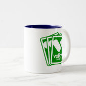 Grüne und blaue Zweiton Tasse (VorderseiteRechts)
