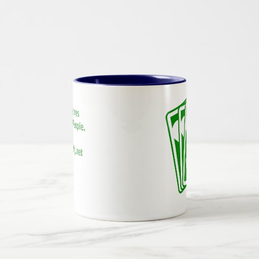 Grüne und blaue Zweiton Tasse (Mittel)