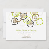 Grüne und braune Bäume Ringe Rustikale Hochzeit Einladung (Rückseite)