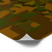 Grüne und braune Camouflage, Abstraktes Muster. Poster (Ecke)