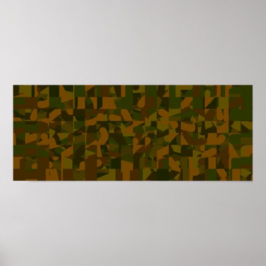 Grüne und braune Camouflage, Abstraktes Muster. Poster (Vorne)