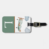 Grüne und braune Farbblockkid Gepäckanhänger (Vorderseite horizontal)