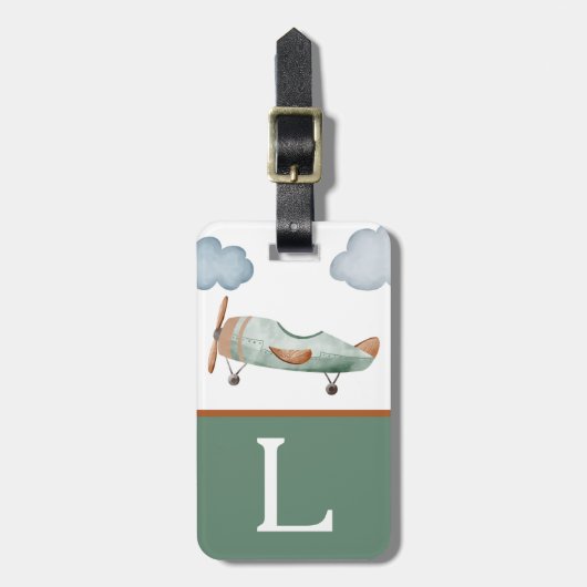 Grüne und braune Farbblockkid Gepäckanhänger (Vorderseite vertikal)