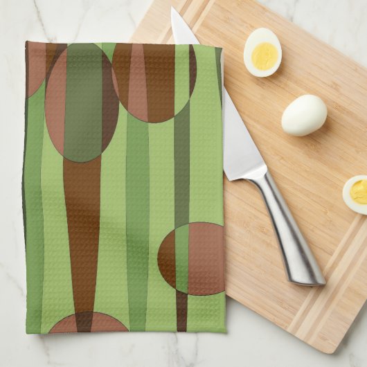 Grüne und braune Herden Geschirrtuch (Viertel Falte)