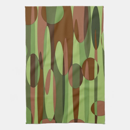 Grüne und braune Herden Geschirrtuch (Vertikal)