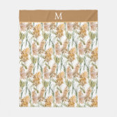 Grüne und braune Pampelgras Fleecedecke (Vorderseite)