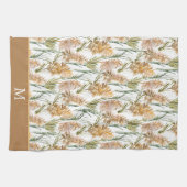 Grüne und braune Pampelgras Geschirrtuch (Horizontal)