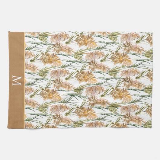 Grüne und braune Pampelgras Geschirrtuch (Horizontal)