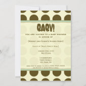 Grüne und braune Polka Dot Baby Dusche Einladung (Rückseite)