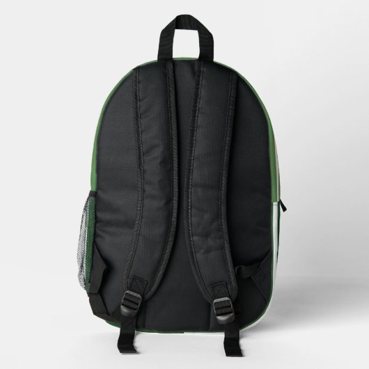 Grüne und braune Streifen Modernes Monogramm-Pickl Bedruckter Rucksack (Rückseite)