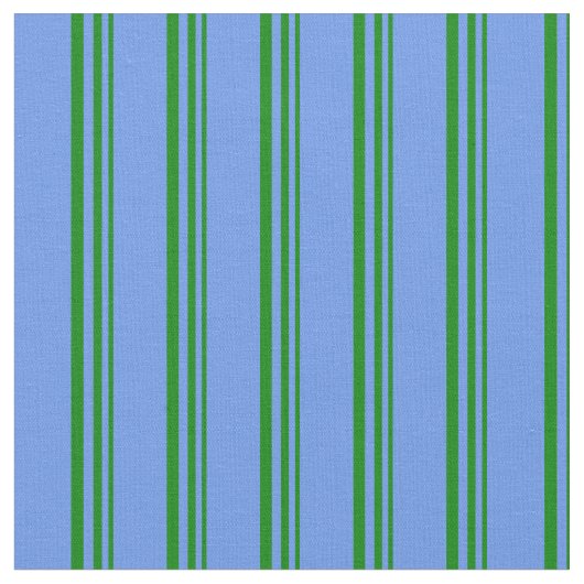 Grüne und Cornflower Blau farbige Linien Stoff (Nahaufnahme)