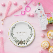 Grüne und cremefarbene Blume im Wasserbad Pappteller (Party)