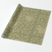 Grüne und cremefarbene französische Toile-Fruchtkö Geschenkpapier (Ungerollt)