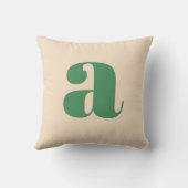 Grüne und cremefarbene Retro, moderne erste Kissen (Rückseite)