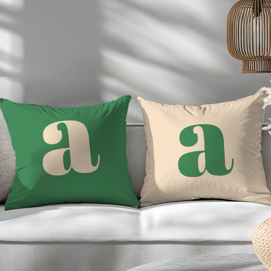 Grüne und cremefarbene Retro, moderne erste Kissen