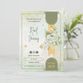 Grüne und cremefarbene Wasserfarbe Einladung (Stehend Vorderseite)