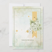 Grüne und cremefarbene Wasserfarbe Einladung (Rückseite)