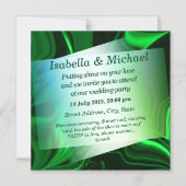 Grüne und dunkle Kurven auf dunkelgrünem Hintergru Magneteinladung (Vorderseite)