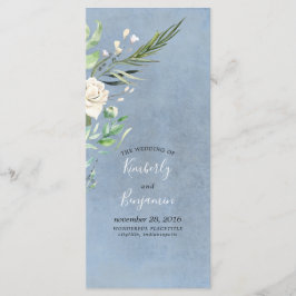 Grüne und Dusty Blue Wedding Programme