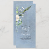 Grüne und Dusty Blue Wedding Programme (Vorne/Hinten)