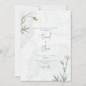 Grüne und elegante Blumenhochzeit Einladung (Vorderseite)