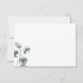 Grüne und Eukalyptus Scripted UAWG RSVP Karte (Rückseite)
