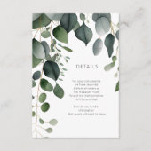 Grüne und Eukalyptus Wedding Details Begleitkarte (Vorderseite)