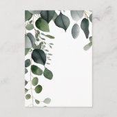 Grüne und Eukalyptus Wedding Details Begleitkarte (Rückseite)