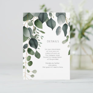 Grüne und Eukalyptus Wedding Details Begleitkarte