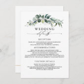 Grüne und Eukalyptus Wedding Information Guest Begleitkarte (Vorne/Hinten)