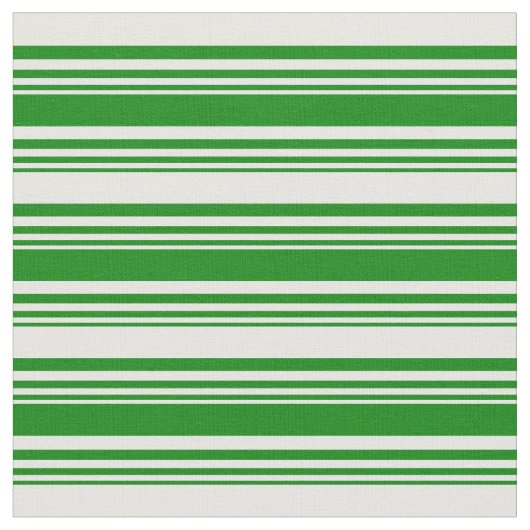 Grüne und feine cremefarbene Linien Stoff (Nahaufnahme)