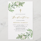 Grüne und Florals Einladung zur Kinderbetreuung (Vorderseite)