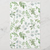 Grüne und Florals Einladung zur Kinderbetreuung (Rückseite)