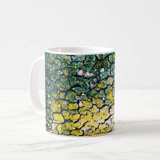 Grüne und gelbe Baumrinde Kaffeetasse (Vorderseite Links)