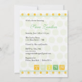 Grüne und gelbe Blöcke Kinderdusche Einladung (Rückseite)