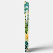 Grüne und gelbe Blumengrün in Monogramm Case-Mate iPhone Hülle (Rückseite / Links)