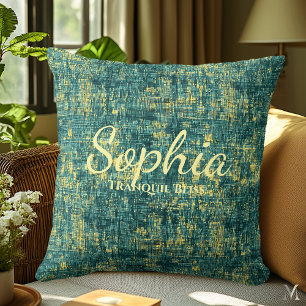 Grüne und gelbe Denim-Textur-Home-Einrichtung Kissen