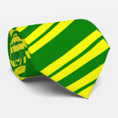 Grüne und gelbe diagonale gestreifte Krawatte (Gerollt)