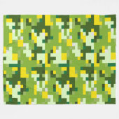Grüne und gelbe digitale Tarnung Fliesblanke Fleecedecke (Vorderseite (Horizontal))