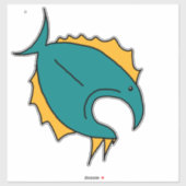 Grüne und gelbe Fische Aufkleber (Blatt)