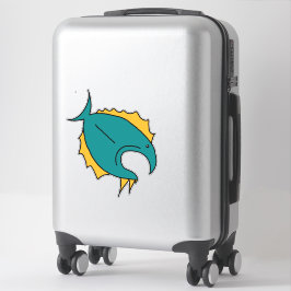 Grüne und gelbe Fische Aufkleber