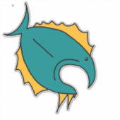 Grüne und gelbe Fische Aufkleber (Vorderseite)