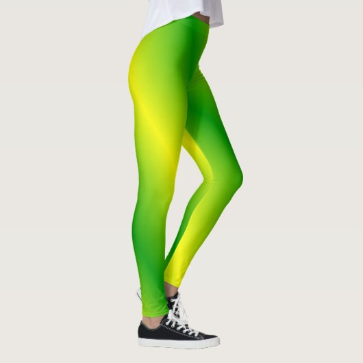 Grüne und gelbe gestreifte Leggings (Rechts)