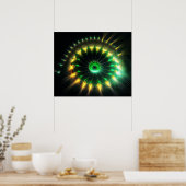 Grüne und gelbe Jet-Windrad-Fraktal Poster (Küche)