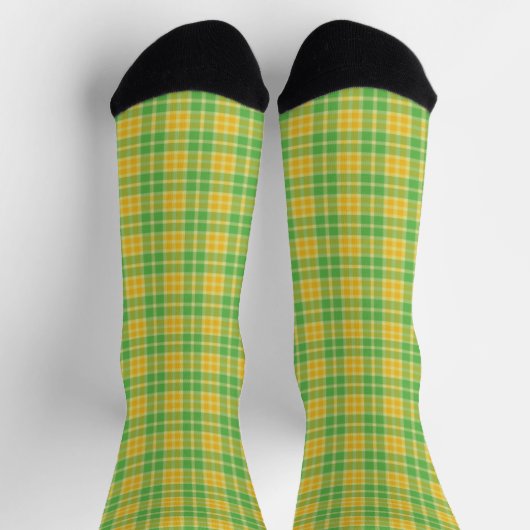 Grüne und gelbe Karierte Socken (Oben)